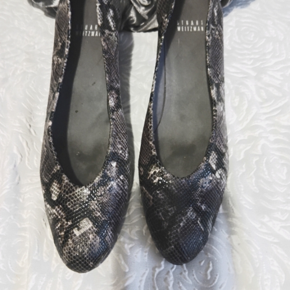 Stuart Weitzman Snakeskin Block Heels